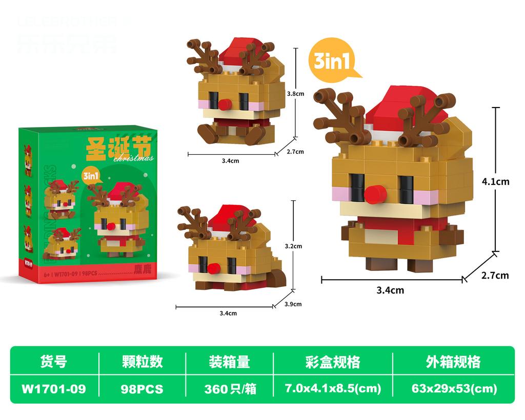 Christmas Gifts Reindeer Mini Building Blocks for Children Girl 6 Year Old christmas winter village mini blocks construction set
