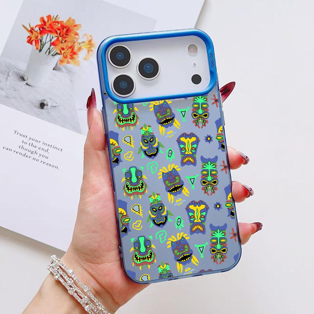 

Cool Tiki Phone Case For iPhone 17 16 15 14 13 12 11 Pro Max Air Matte Laser Aurora Shockproof Funda iPhone 16 Pro