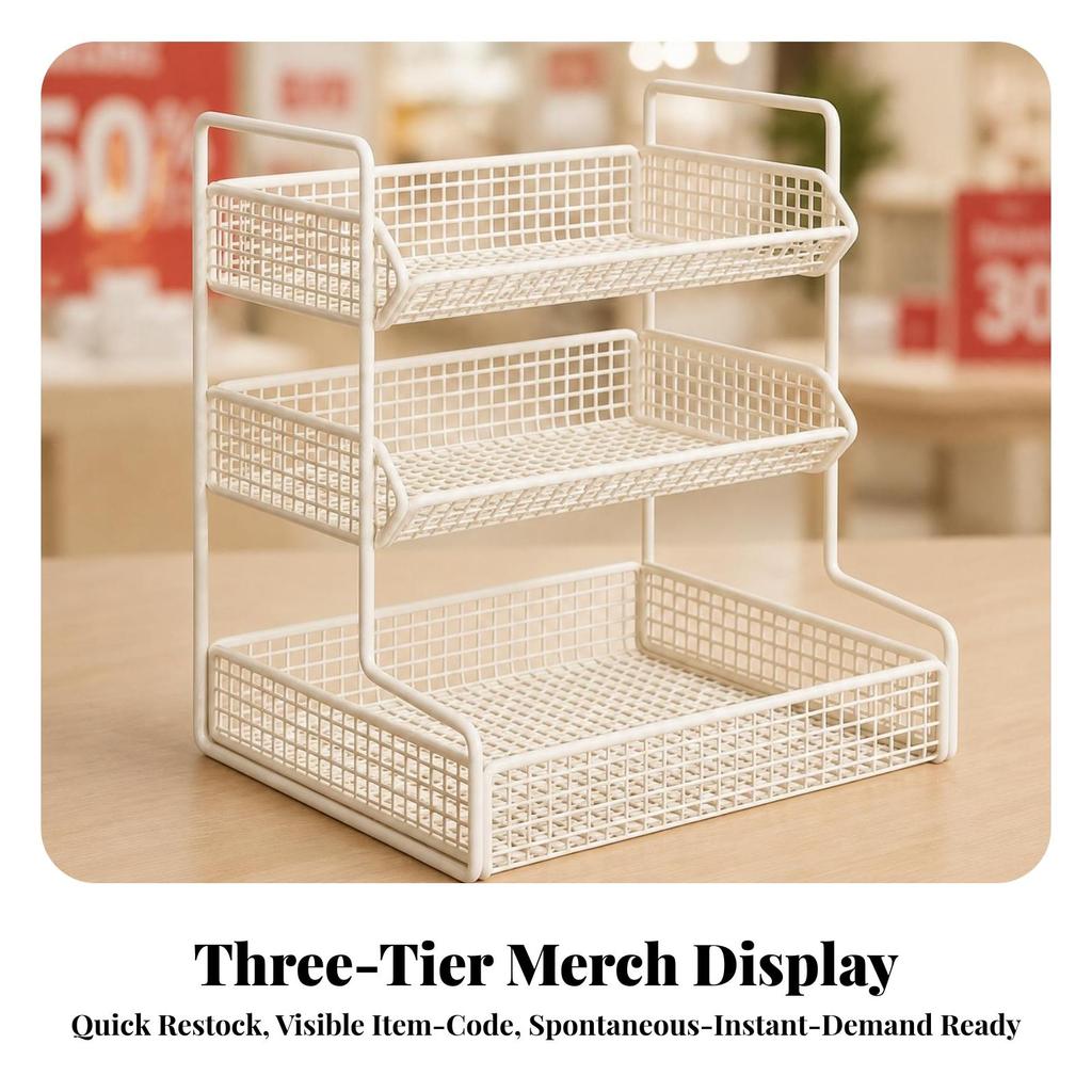 Countertop Snack Organizer Space-Saving Three-Tier Display Rack