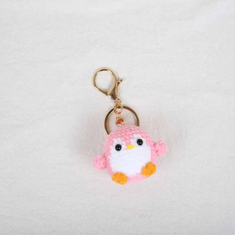 Handmade Penguin Doll Keychain Soft Wool Knitted Pendant Jewelry Gift Crochet Keychain  Bag Charm