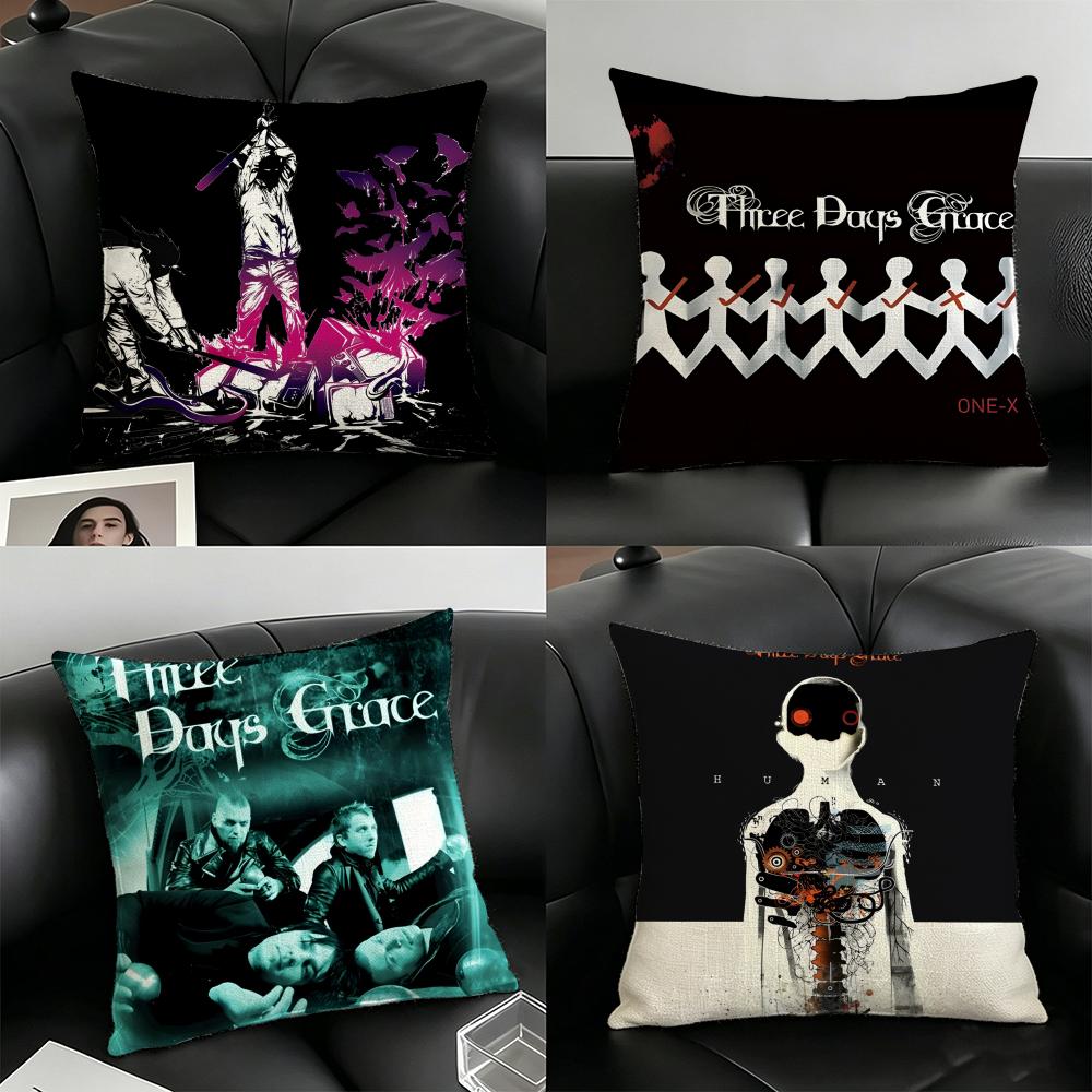 Three DDays Grace SINGER Pillow Case Linen Pillow Covers Cover For Couch Living Room Bench Patio Floor Linen Home Decor