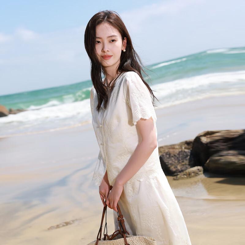 Sancai Lyocell Floral Cardigan & Skirt Set