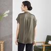 Women's 2025 Summer Short-Sleeve Mulberry Silk Stand Collar Shirt