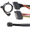 Built-In 12G Mini Sas Hd To U.2 36P Sff-8643 To Sas U.2 Sff-8639 Cable 0.5M/1M With 15Pin Sata Power Supply,Suitable For U.2 Ssd