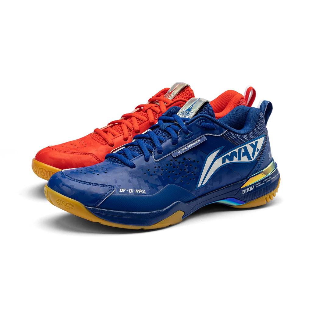 Li Ning Textiel, Synthetisch Leer Slipvast Slijtvast Lage top Badminton Schoenen Unisex Blauw Rood AYAU005-2