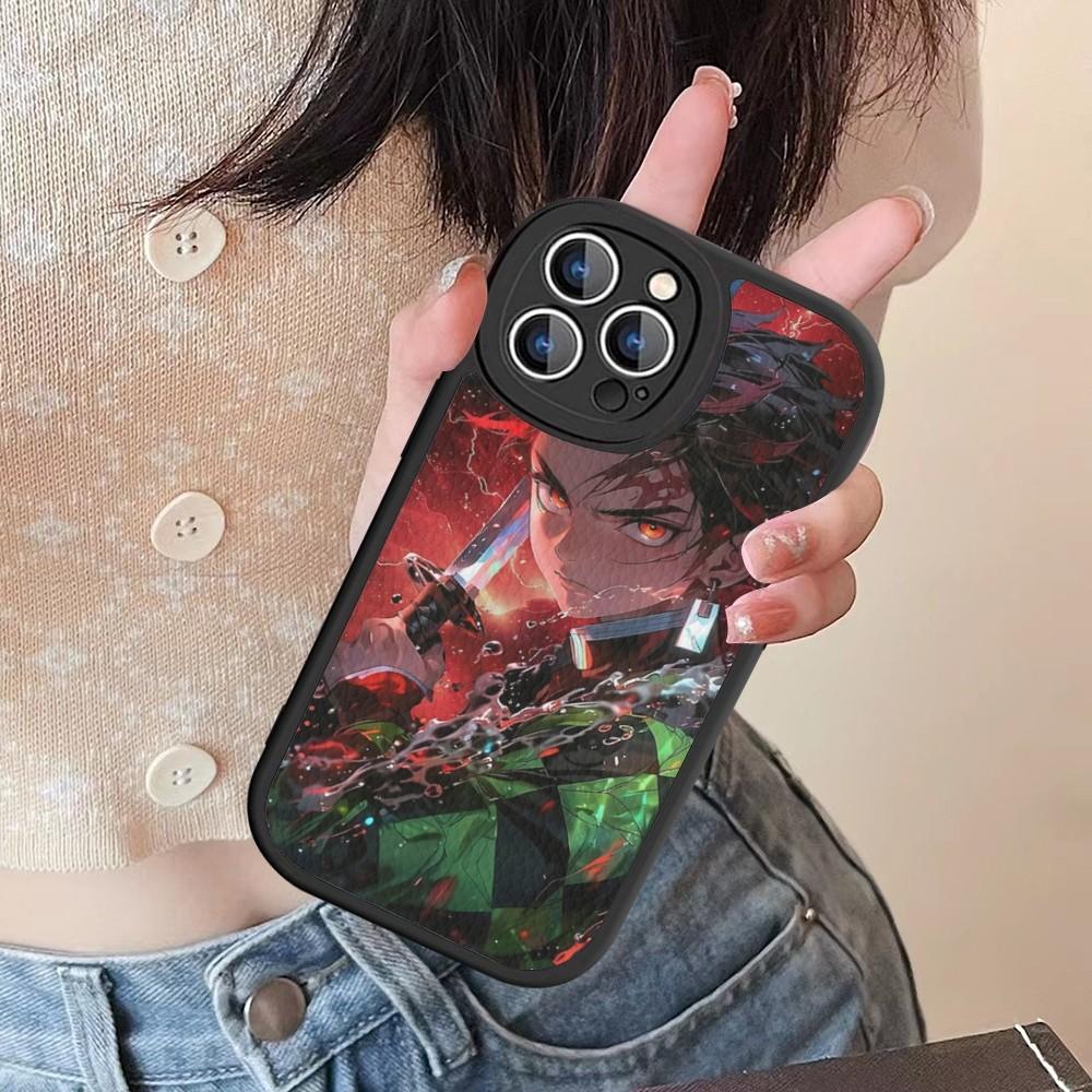 Demon Slayer Phone Case Hard Leather For IPhone 16 15 14 13 12 Mini 11 14 Pro Max Xs X Xr 7 8 Plus Fundas