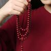 Genuine Cinnabar 108 Bead Buddhist Rosary for Wearing As Necklace or Bracelet for Men and Women