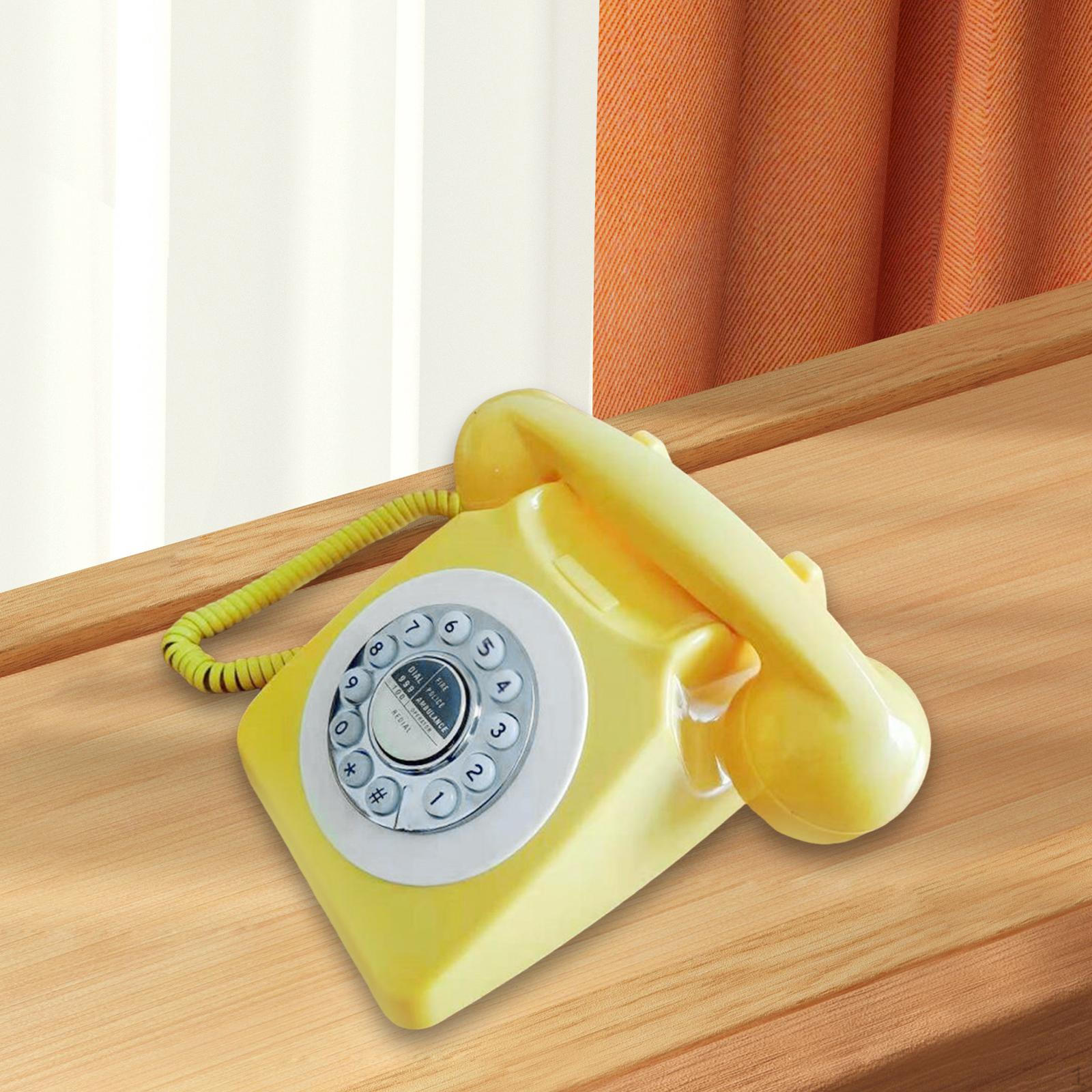 

Телефон с дисковым набором номера, стационарный телефон, деловой телефон на день рождения, проводной телефон жёлтый