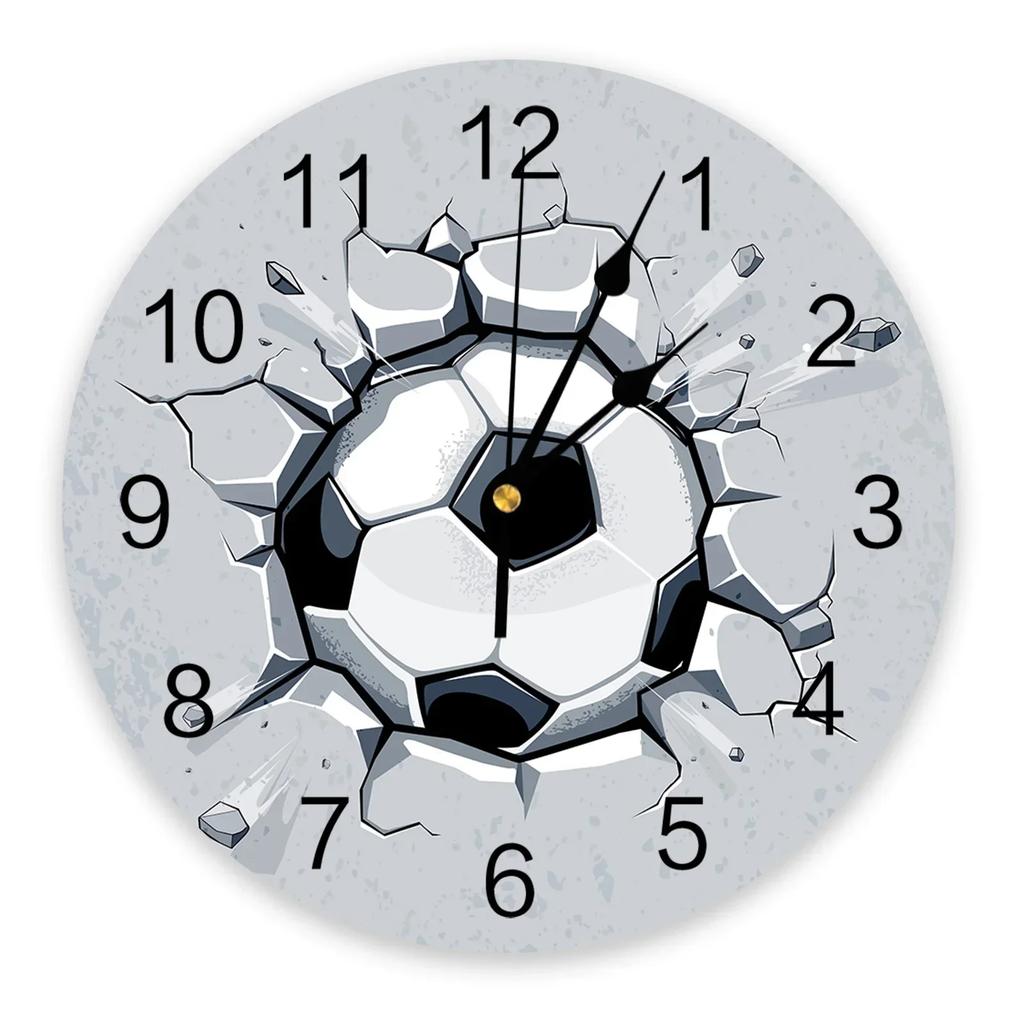 Sky Grass Football Clock Living Room Home Decor Large Round Wall Clock Mute Quartz Table Clock Bedroom Decoration Wall WatG6A9Q7