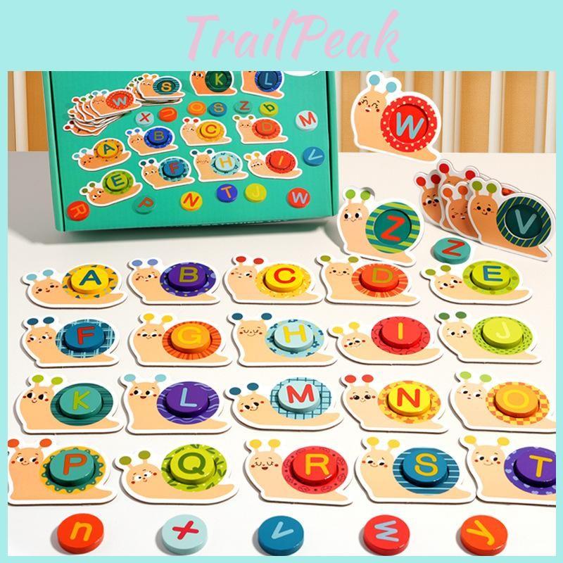 Matching Wooden Letter Puzzle With Interactive Blocks For Kids Learning Develope