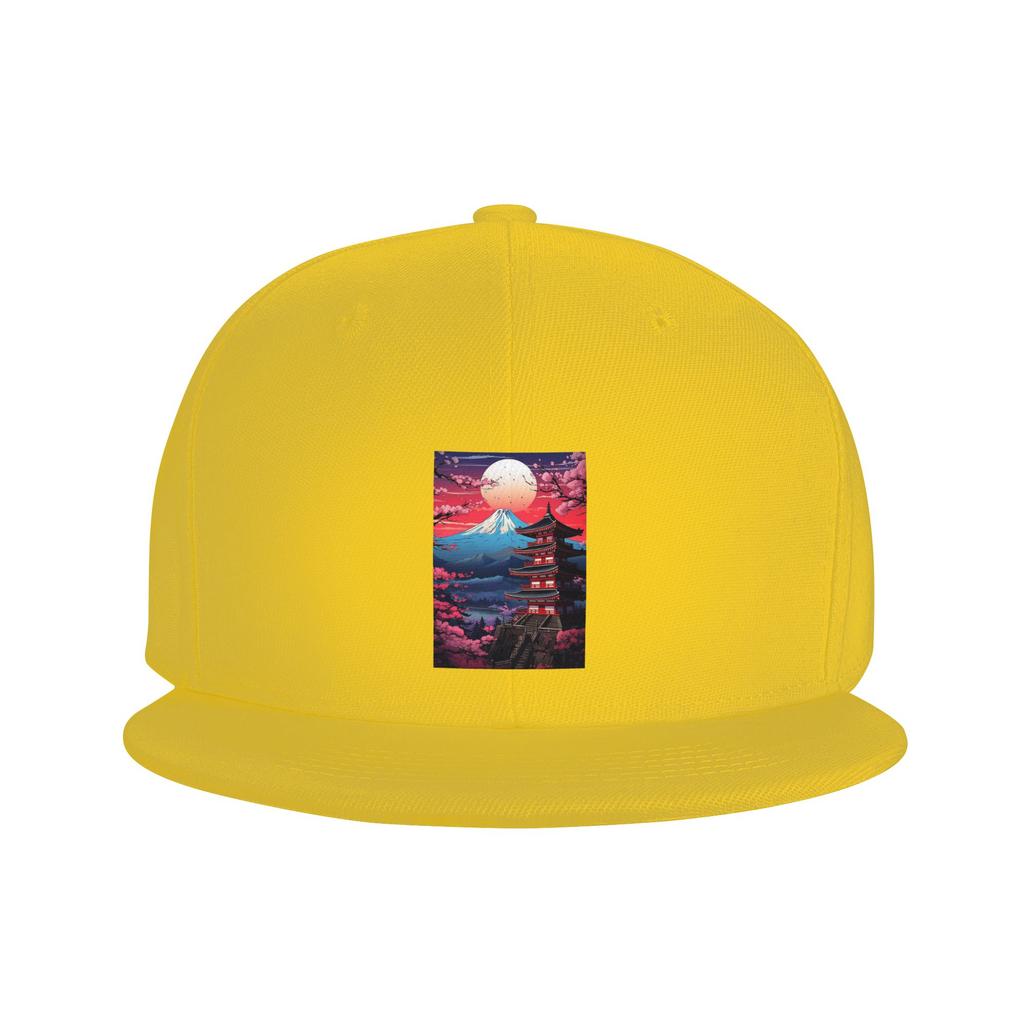 Japan Sakura Cherry Blossoms With A Red Rising Sun Baseball Caps Snapback Baseball Hats Casual Casquette Outdoor for Unisex