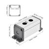 uxcell Push Button Switch Box, Switch Button Station Box with PG7 Cable Gland and Mounting Base, Aluminum, 2 Holes, 16mm