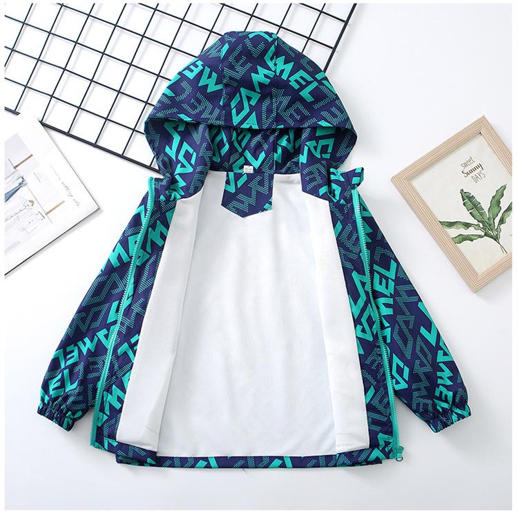 Windbreaker mit Kapuze im koreanischen Stil für Jungen und Mädchen - Trendige Outdoor-Jacke für Kinder für Frühling/Herbst