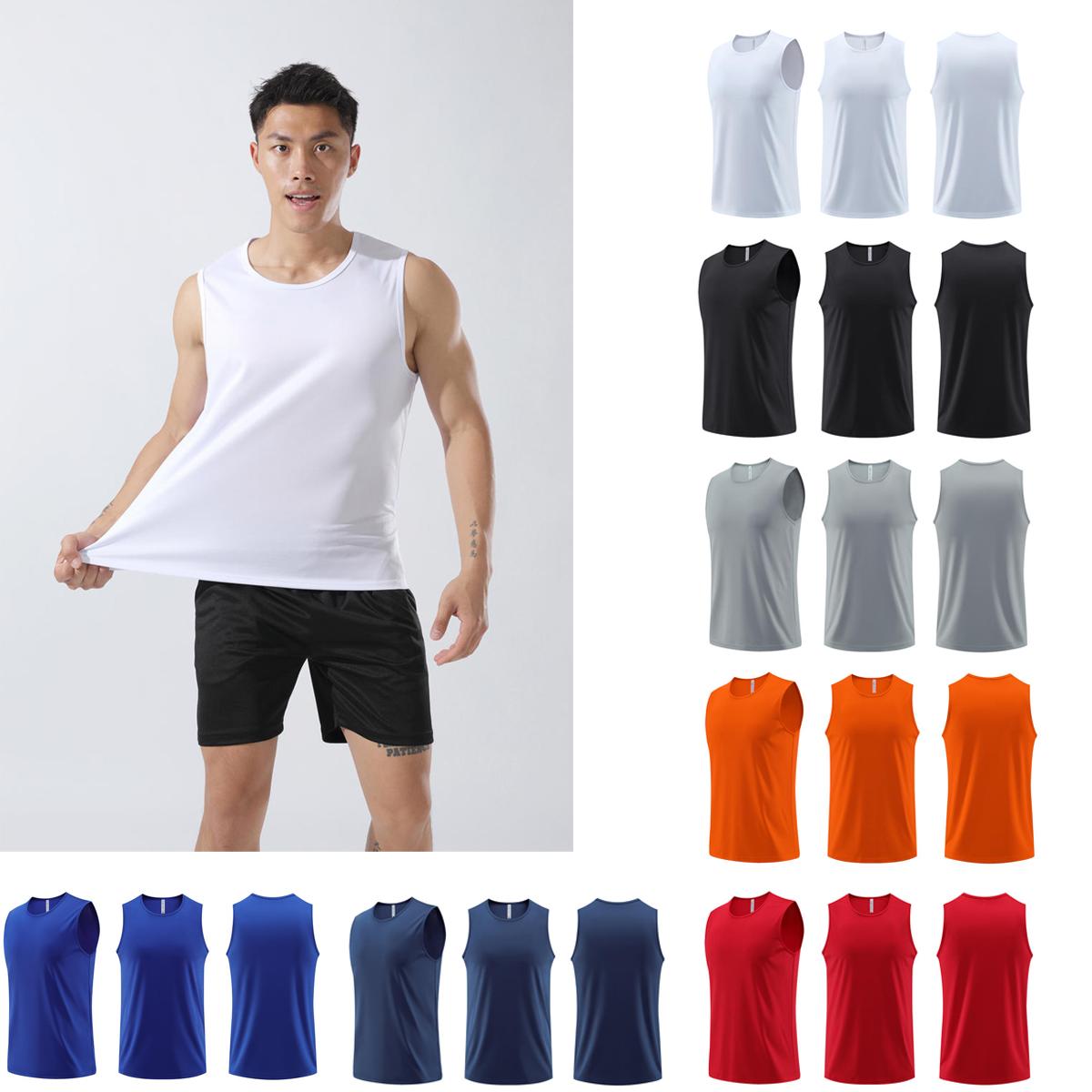 

Мужской однотонный жилет для фитнеса из полиэстера без рукавов, 7 цветов в наличии
