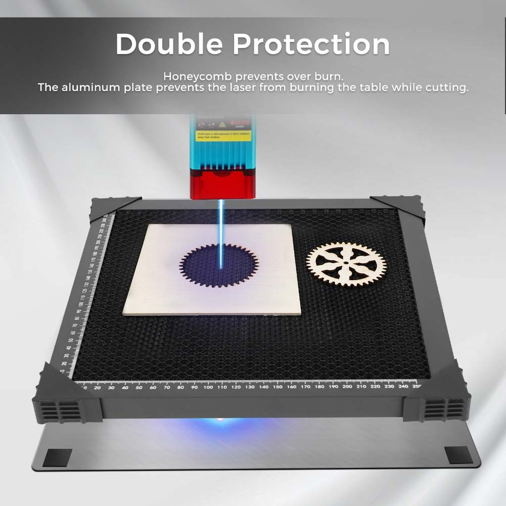 For Honeycomb Workbench 300x300mm Aluminum Plate Engraving Machine Accessory with Scale Lines and Smoke Diffusion