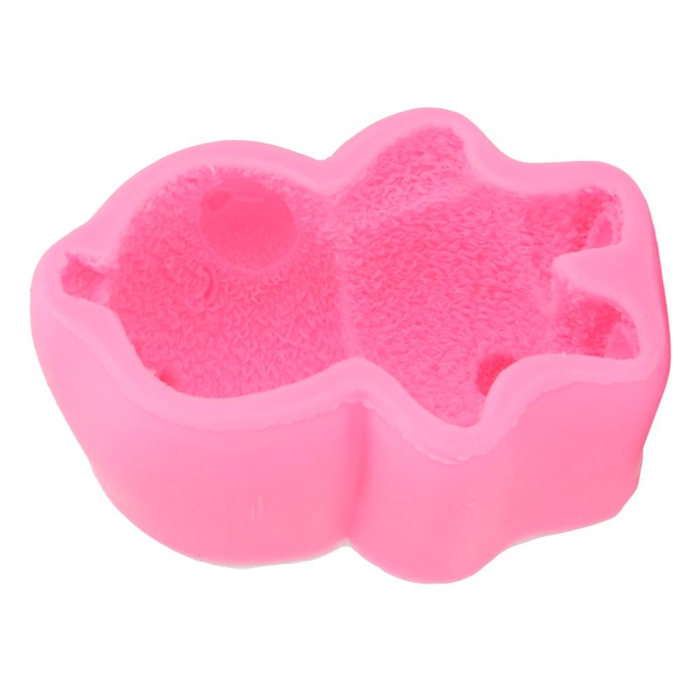 Silicone Material Sleeping Bear Silicone Mould 3D Cute Bear Cake Decor Mould Pink Fondant Clay Making Mould Ice Cream Moulding