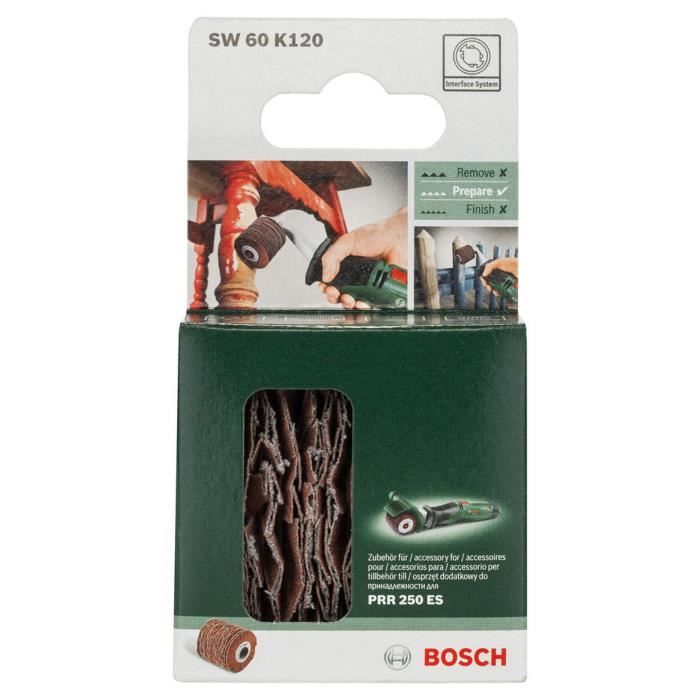 Cylindre abrasif bosch - (grain 120, largeur rouleau 60mm, souple, accessoire pour texoro)