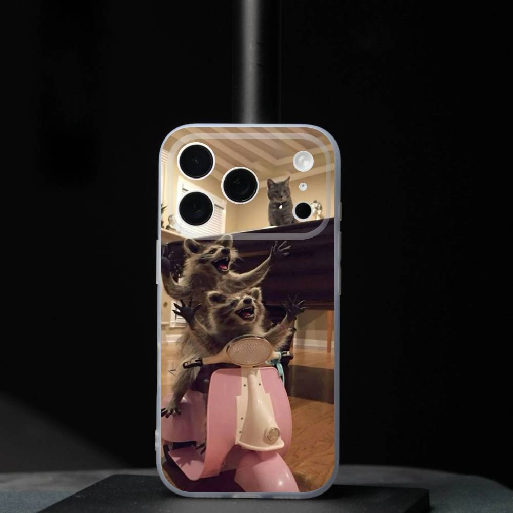 

Cute R-Raccoon Cartoon For iPhone 11,12,13,14,15,16,17,Pro,Max,Plus,Mini,SE4,E Phone Case With Magsafe Wireless iPhone17pro
