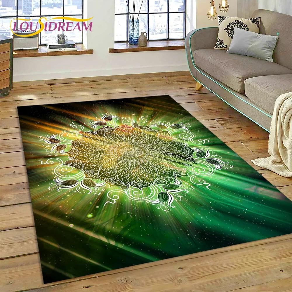 Meditasyon Mandala Bohem Doğa Ruhu Yoga Halısı Ev Oturma Odası Yatak Odası Kanepe Kapı Paspası Dekor İçin Alan Halısı Kaymaz Mat