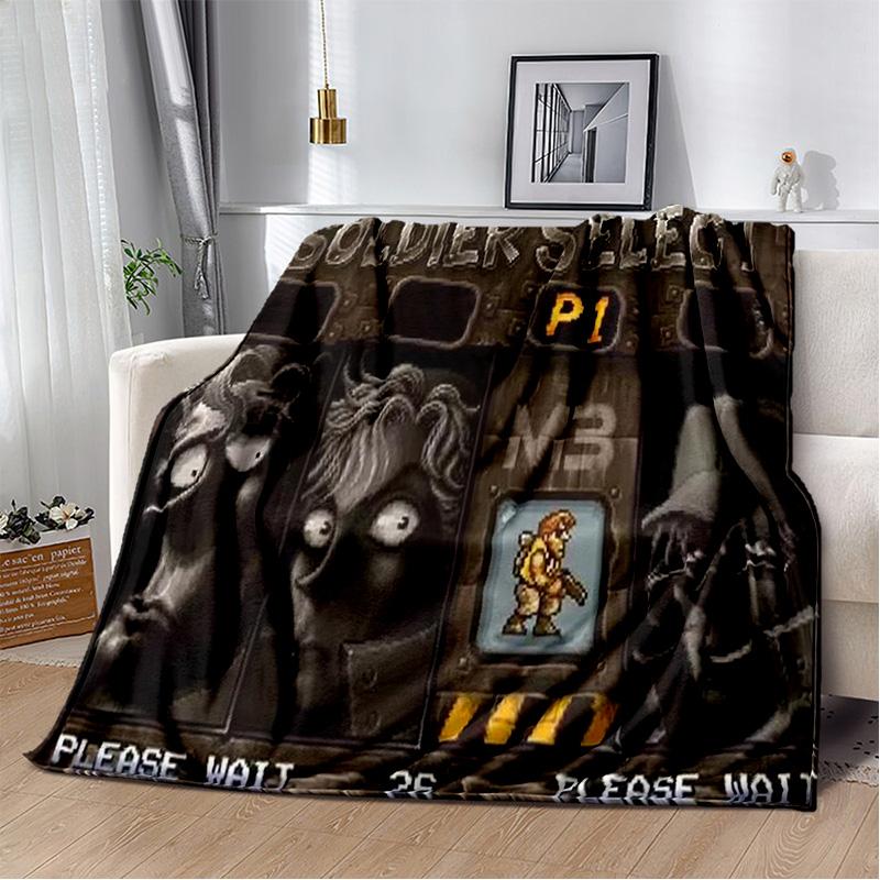 Classic Retro Game Metal Slug Gamer Soft Plush Blanket,Flannel Blanket Throw Blanket for Living Room Bedroom Bed Sofa Picnic Kid
