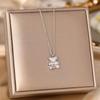 Women's Silver Titanium Steel Necklace with Micro-Inlaid Zircon - Elegant, Durable Clavicle Chain Jewelry