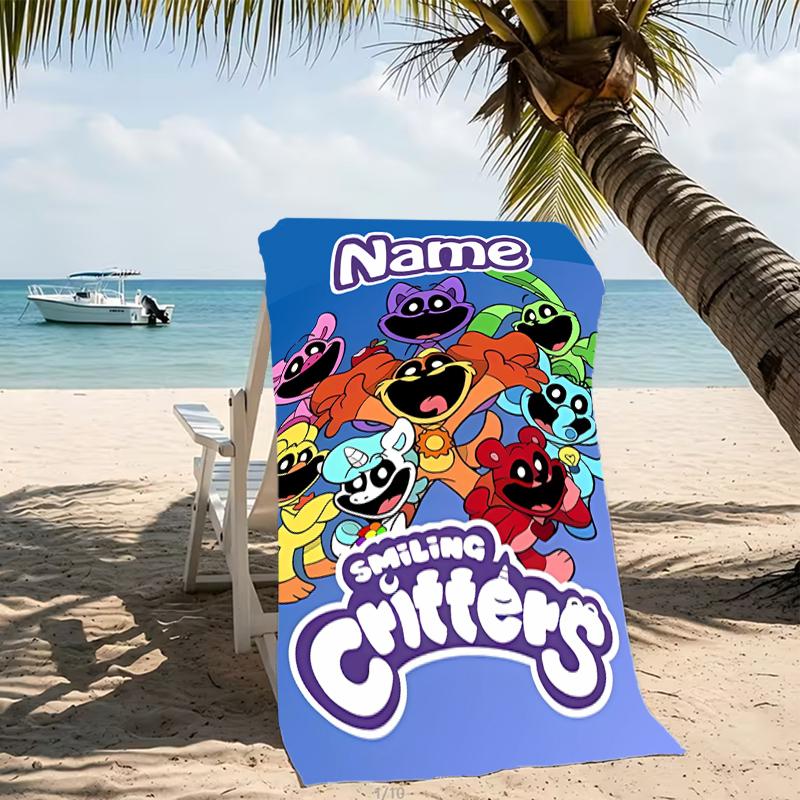 Customizable Personalized Beach Towels Smiling Critters Themed designs.Suitable for the Beach, Yoga, Sports;ideal As Beach Accessories