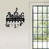 Bohemian Style Metal Key Hook 9.84 Inch Music Theme Wall Organizer for Clothing Hat Office Kitchen Bathroom Decor