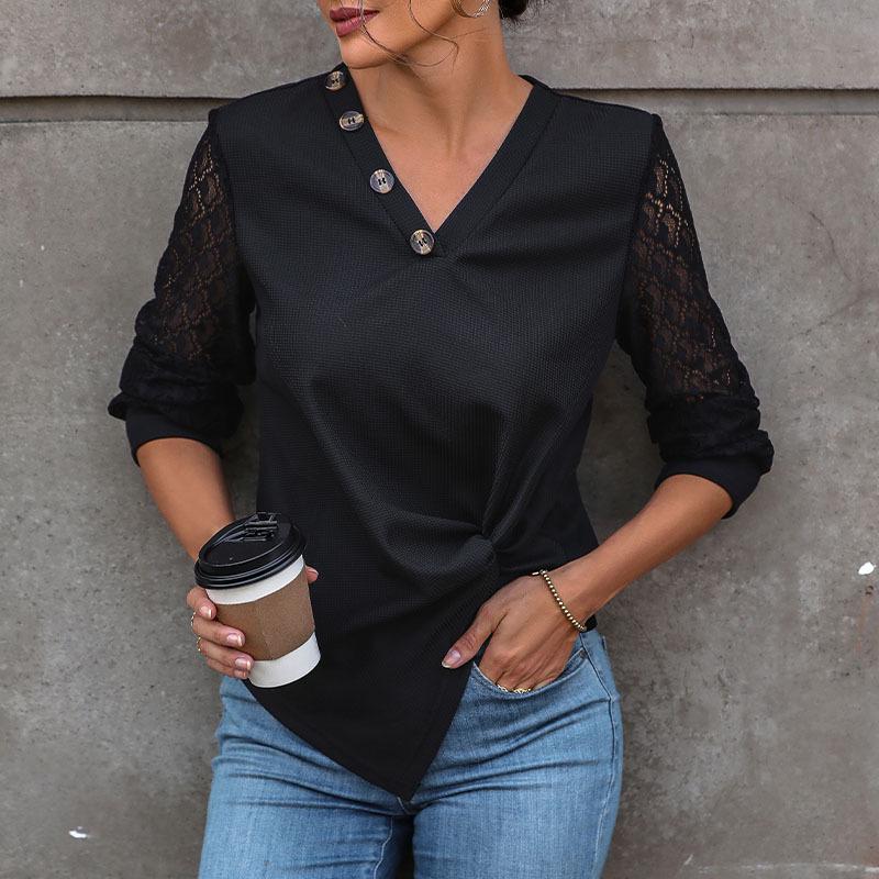 Autumn 2025 Women's European & American Fashion: Black Long-Sleeve Knit Top