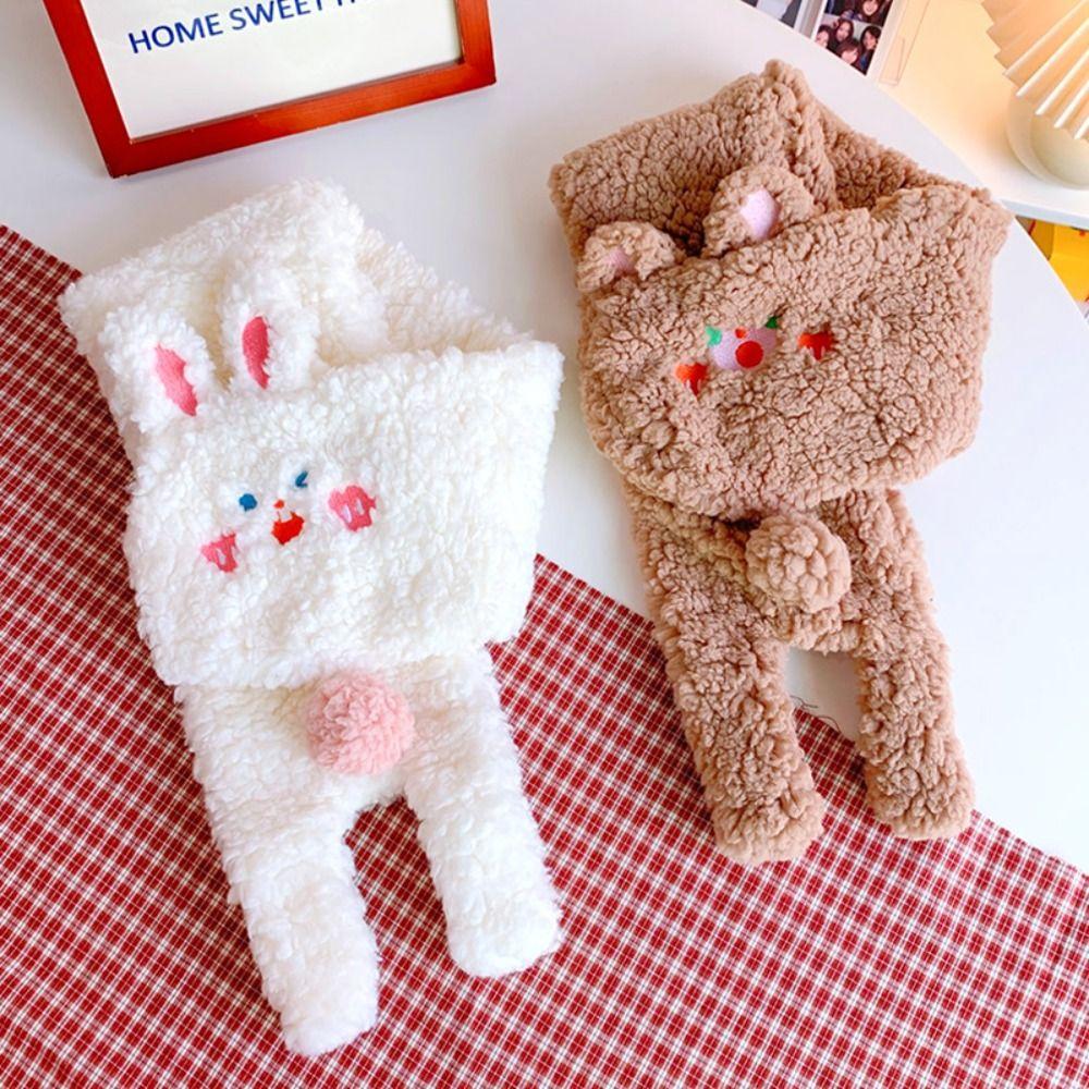 

Теплые плюшевые шарфы с холодостойким воротником, универсальный шарф из искусственного меха с героями мультфильмов для мальчиков и девочек