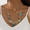 Collana da Donna Esagerata Tema Oceano Stella Marina Corallo Conchiglia Perla Finta Decorazione Strass Lunghezza Regolabile Vacanza da Donna Spiaggia Gioiello da Collo