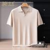 Jinjuan Men's Silk Cashmere Knit Polo T-Shirt