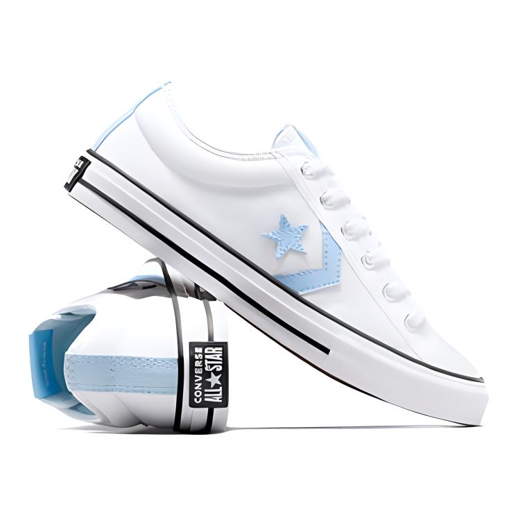 Converse Star Player 76 Comfortable Casual Low Top Kids Skate Shoes Kids Sneaker White Blue A07409C