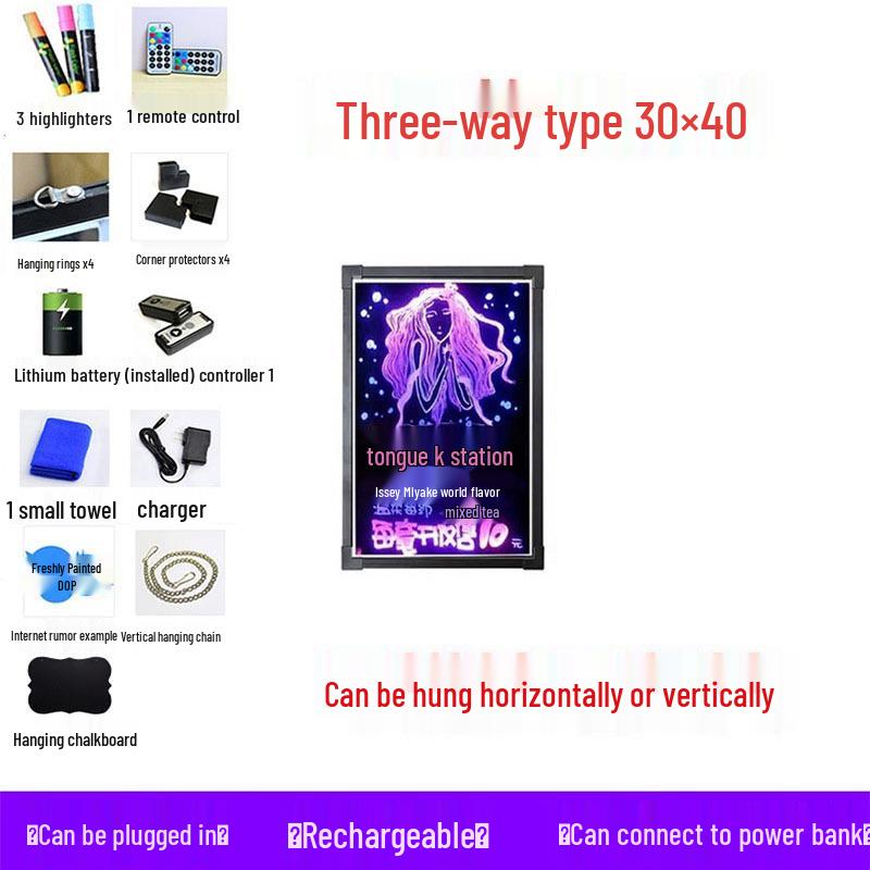 LED Blackboard Stall Display Sign - Luminous Advertising Menu Board