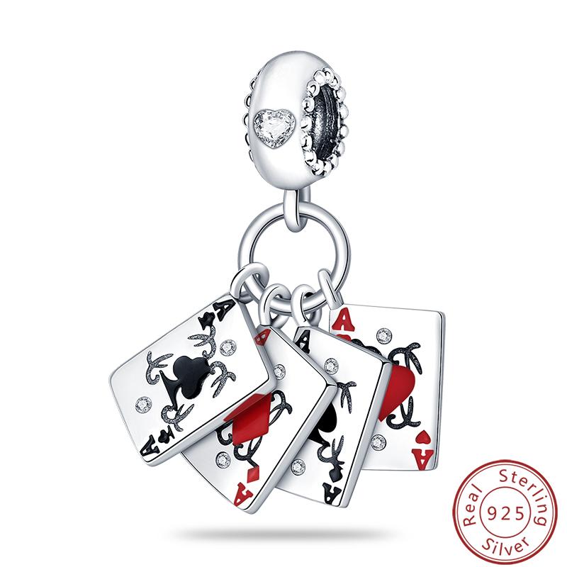 Red Copper Pomegranate Lipstick Apple Ladybug Playing Cards Charms Beads 3Mm Diy Fine Jewelry