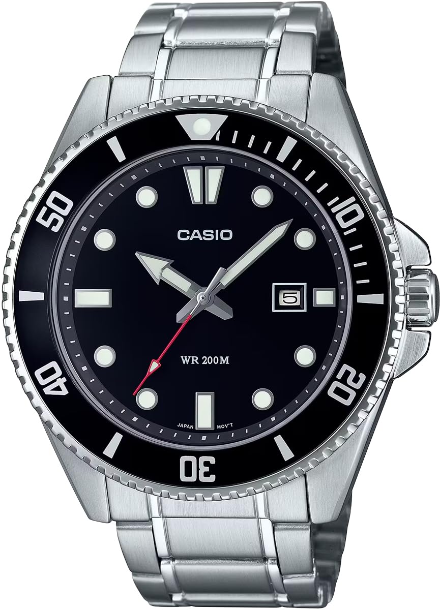 

[Casio] CASIO Standard Analog Sports 20 ATM Water Resistant Watch MDV-107D-1A1V Men s Black Bezel Metal Band Overseas Model [Item]