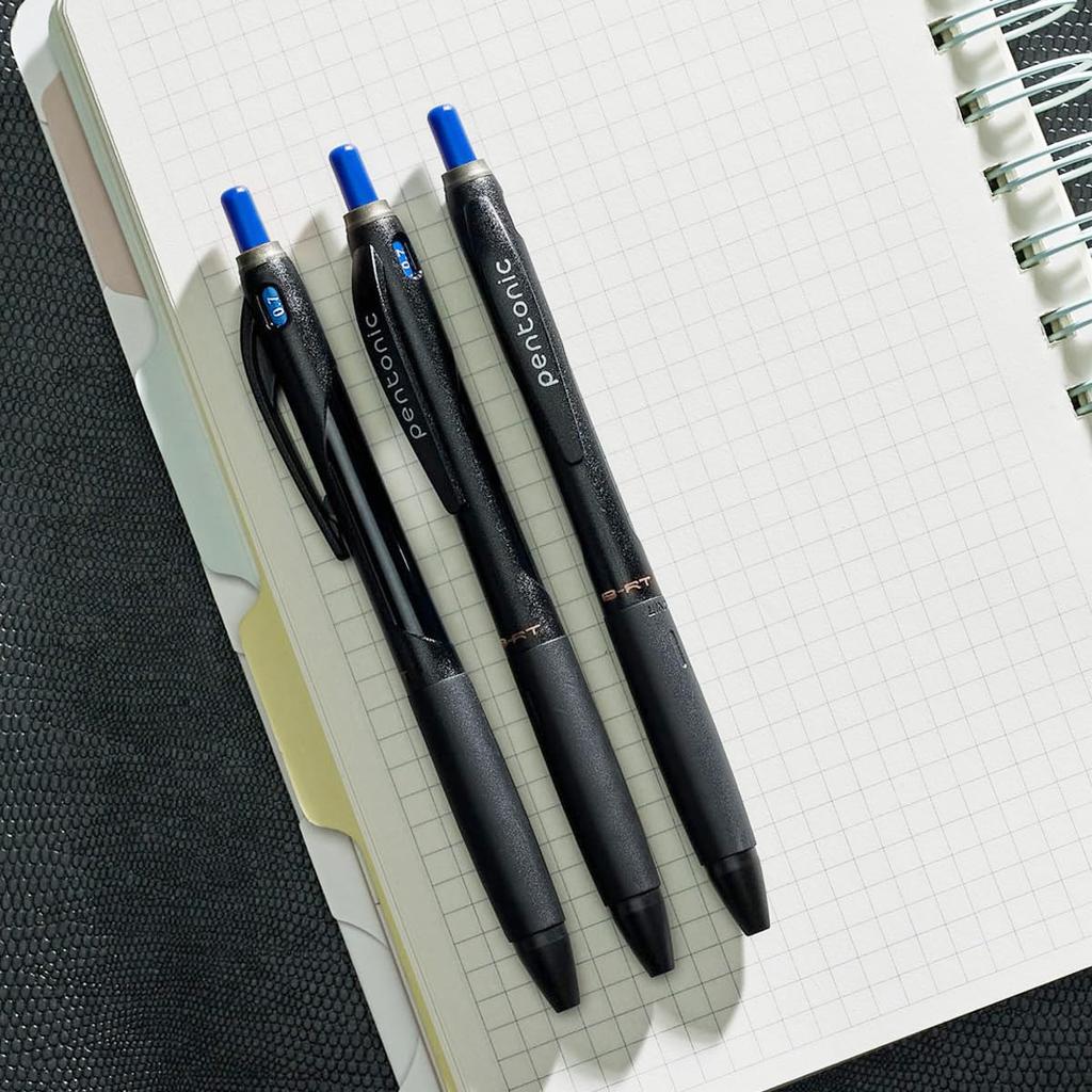 Pentonic B-RT 0.7mm Retractable Ballpoint Pen Combo Pack Blue Ink 10 Pens + 10 Refills for Office & School