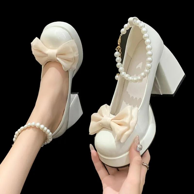 Elegant Shoes for Women High Heels Mary Jane Shoes New Fashion Platform Women Pumps Luxury Wedding Shoes Bride Zapatos De Mujer