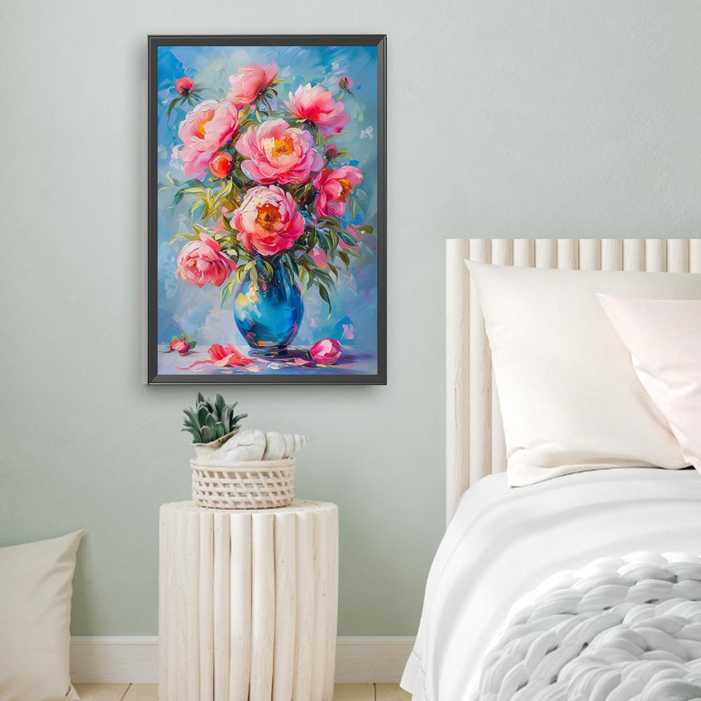 1pc DIY Paint by Number Kit Flower Frameless Canvas Wall Art Gift Idea Decor