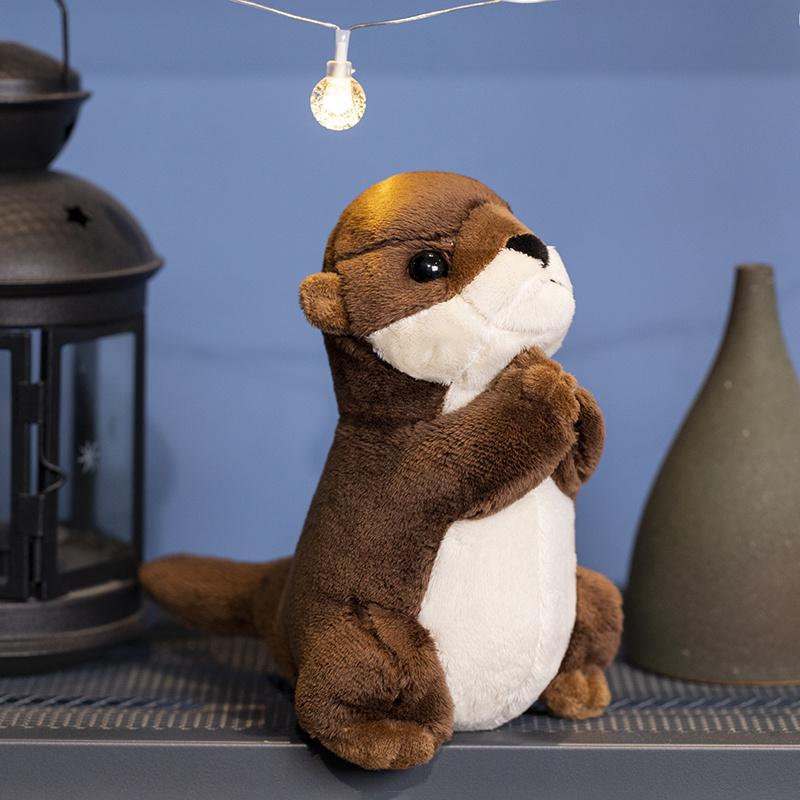 Segens-Otter Plüschtier Stofftier Lebensecht Tiere Umarmung Fischfutter Kawaii Otter Plüschtier Puppe für Kinder Geburtstagsgeschenk Junge