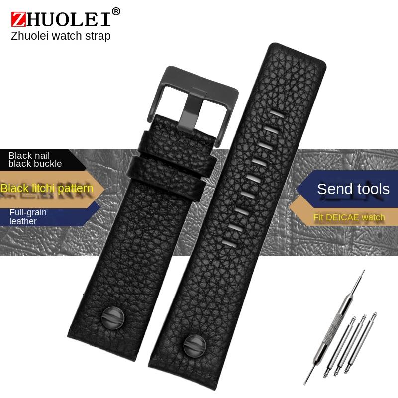 For Diesel DZ7257 DZ4323 DZ7348 DZ7313 DZ7312 DZ4318 Genuine Leather Watch Strap Men Large Dial Retro Riveted Cowhide Watchband