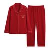 Pajamas wedding newlywed couple suit red natal spring and autumn pure cotton long-sleeved autumn couple suit men and women
