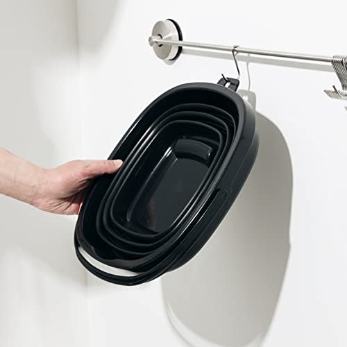 Captain Stag (CAPTAIN STAG) Folding Bucket, Folding Soft Bucket, Compact Storage, Black, UW-1532