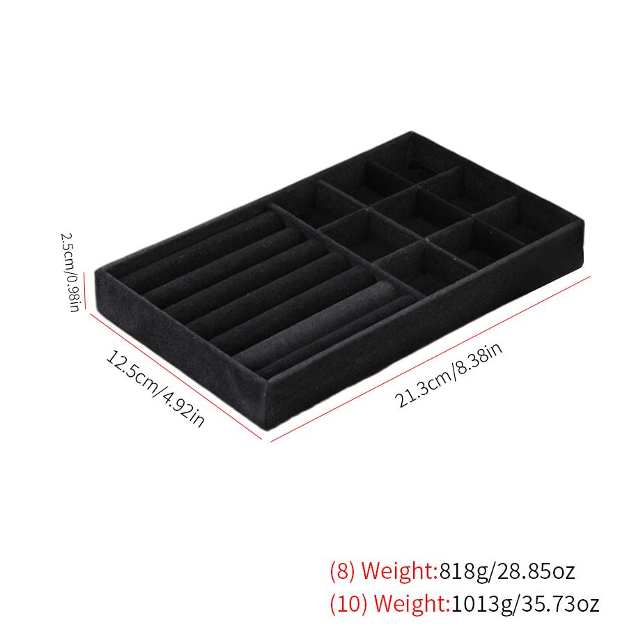 1Pc, Flocking Jewelry Box Jewelry Tray, Color: Black, Bag