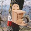Bird Food Feeder Removal Cover Easy Installation Large Capacity Food Container Wooden Squirrel Pet Supplies