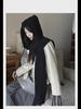Women's Hooded Knitted Shawl: Wool Hat-Scarf-Waistcoat Combo for Autumn/Winter