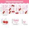 Böhmischer Stil Kirschschleife Selbstklebende Wandaufkleber Mädchenschlafzimmer Rosa Schleife Wandaufkleber Abziehbilder Dekor Kinderzimmer Poster DIY
