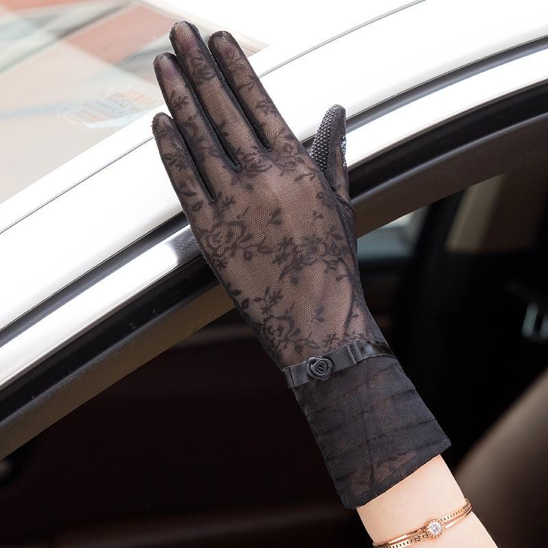 Spring and Summer Sun Protection Gloves Lace Light and Breathable Touch Screen Gloves for Women Driving Breathable Outdoor Sunshade Cycling Gloves