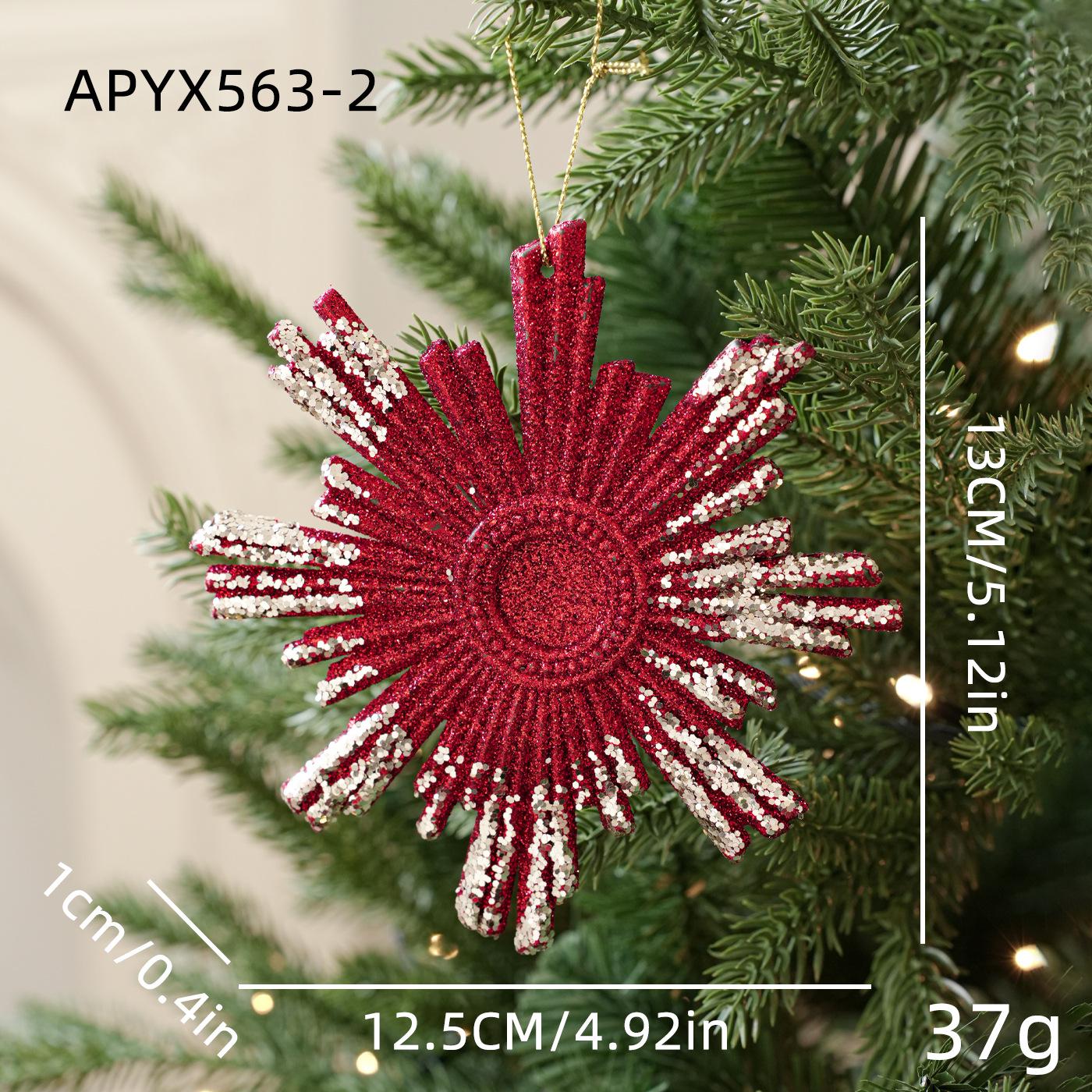 Golden Snowflake Glitter Pendant for Christmas Tree Decoration