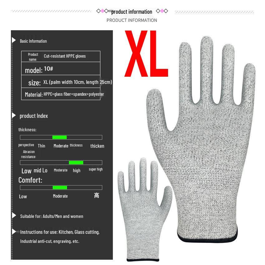 Cut-Resistant Level 5 Industrial Protection Gloves - Scratch and Wear-Resistant Safety Gear