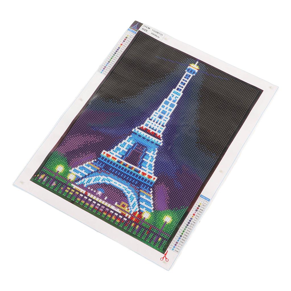 Rhinestone Painting Kit Modern Tower Pattern Luminous Rhinestone Painting for Home Living Room Decoration